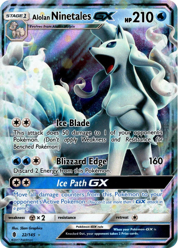 Alolan Ninetales GX Pokemon • Ultra Rare • 22 Guardians Rising