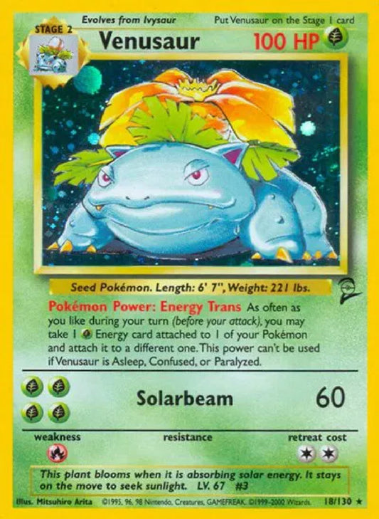 Venusaur Pokemon • Holo Rare • 18 Base Set 2