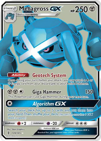 Metagross GX (Full Art) Pokemon • Ultra Rare • 139 Guardians Rising