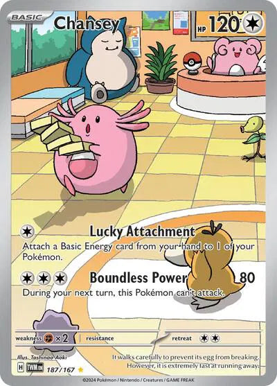 Chansey Pokemon • Illustration Rare • 187/167 Twilight Masquerade