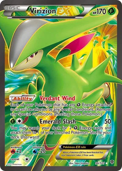 Virizion EX (Full Art) Pokemon • Ultra Rare • 96 Plasma Blast