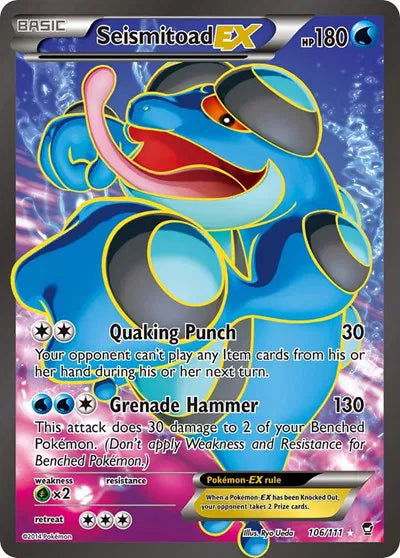 Seismitoad EX (106 Full Art) Pokemon • Ultra Rare • 106 Furious Fists